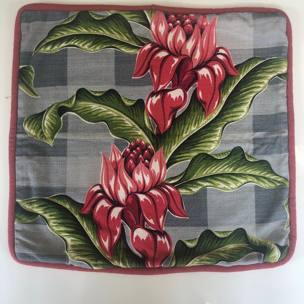 One  large vintage barkcloth pillow cover